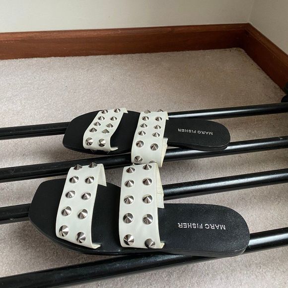 MARC FISHER Women Bolive Studded Slide Sandals - NEW NWOB - Picture 4 of 9